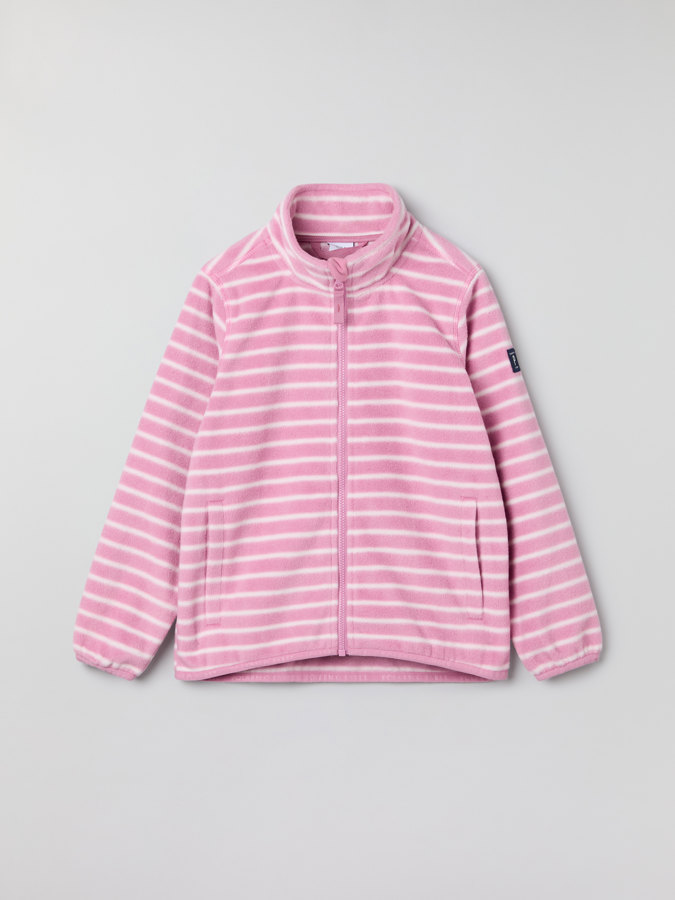 Fleecejacka med fickor randig Fleecejacka med fickor randig