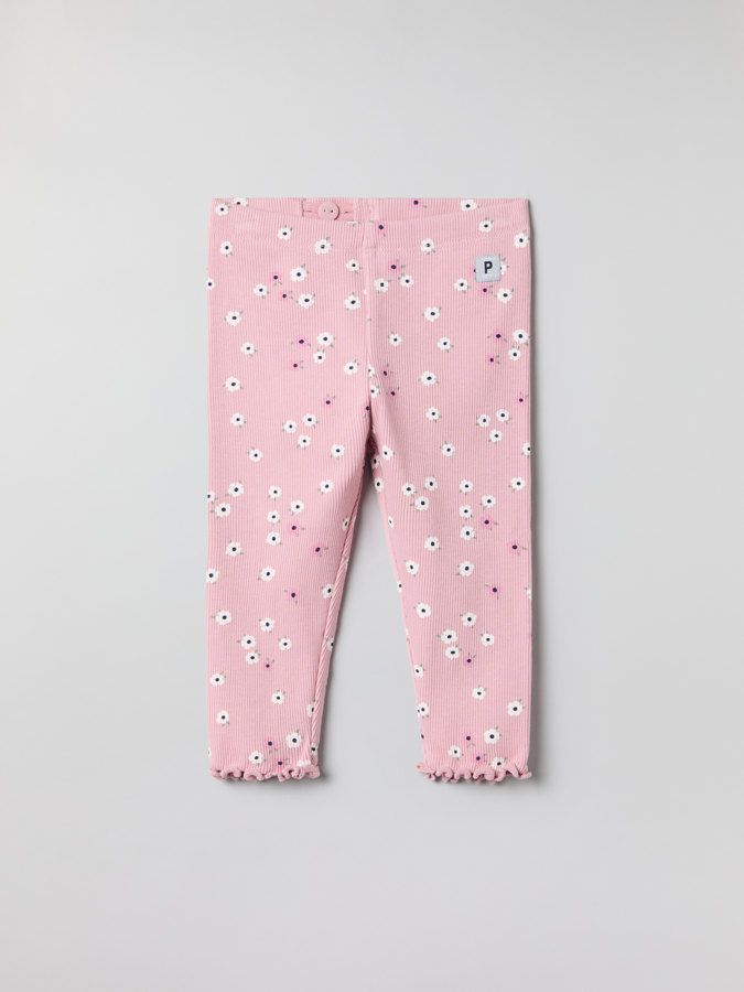 Ribbade leggings blommiga Ribbade leggings blommiga