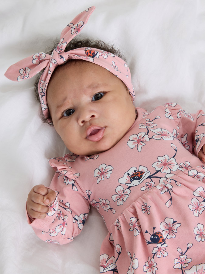 Klänning med body körsbärsblom