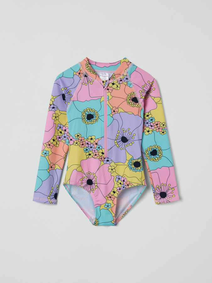 Långärmad baddräkt blommig Långärmad baddräkt blommig