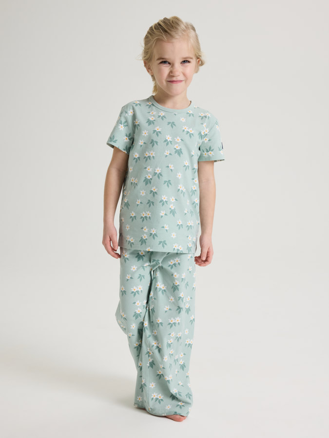 Kortärmad pyjamas blommor