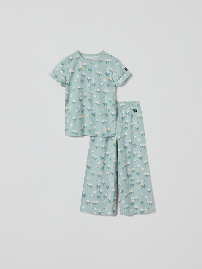 Kortärmad pyjamas blommor