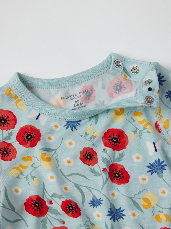 Kortärmad body blommig