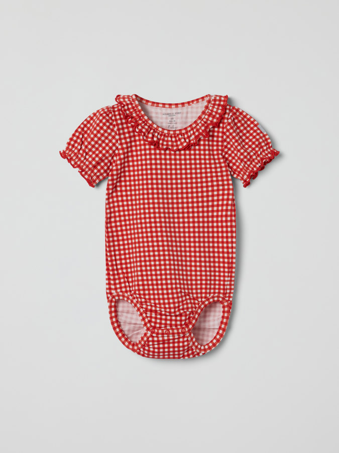 Kortärmad body rutig