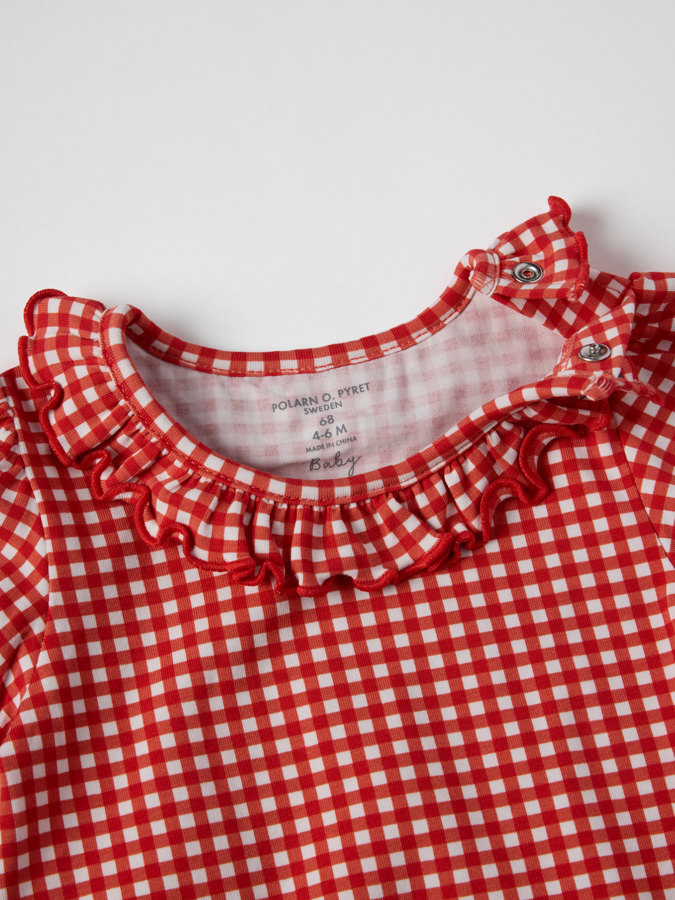 Kortärmad body rutig