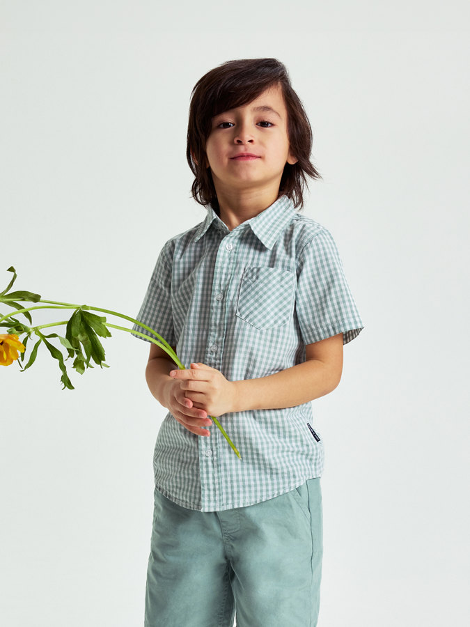 Kortärmad skjorta rutig