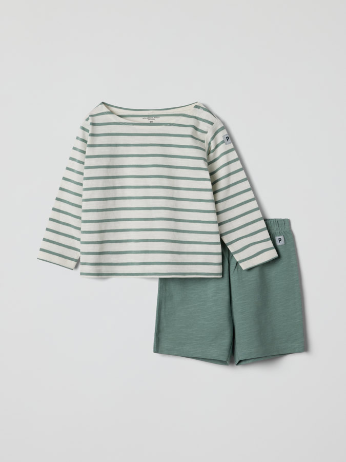 Set med tröja och shorts randigt