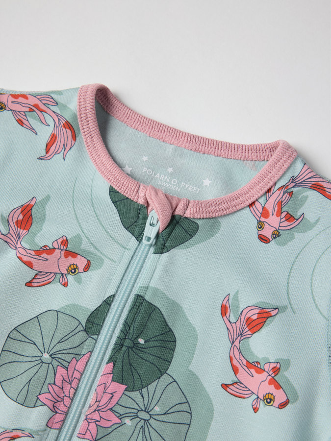 Kortärmad pyjamasoverall hav