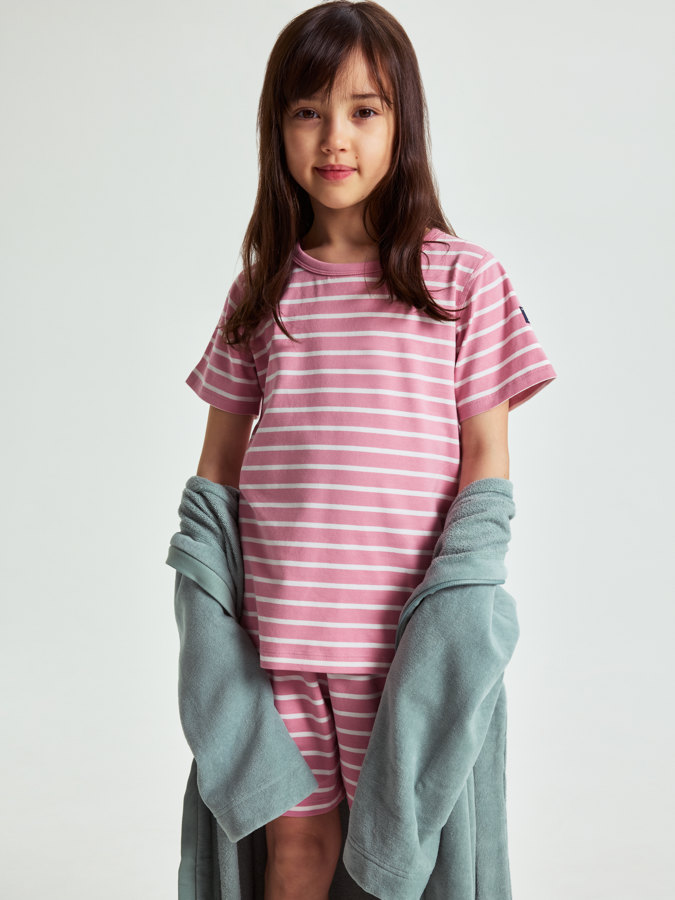 Kortärmad tvådelad pyjamas randig