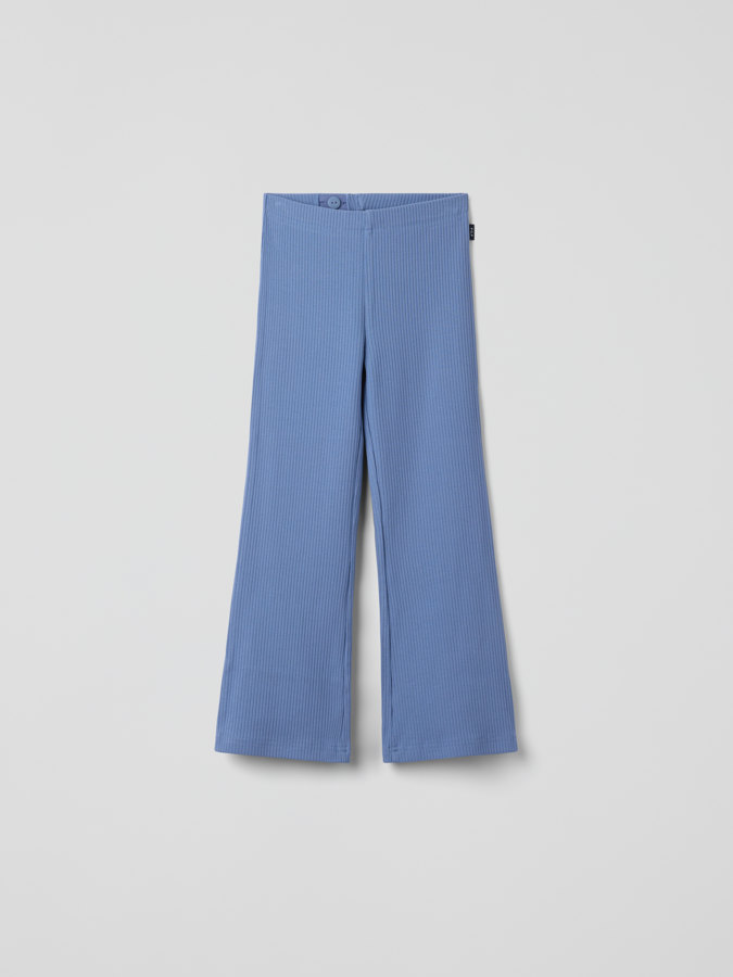 Ribbade leggings med utsvängda ben