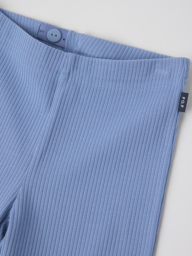 Ribbade leggings med utsvängda ben