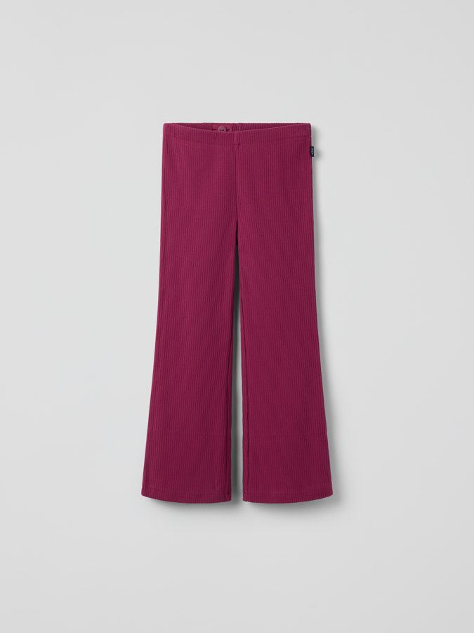 Ribbade leggings med utsvängda ben