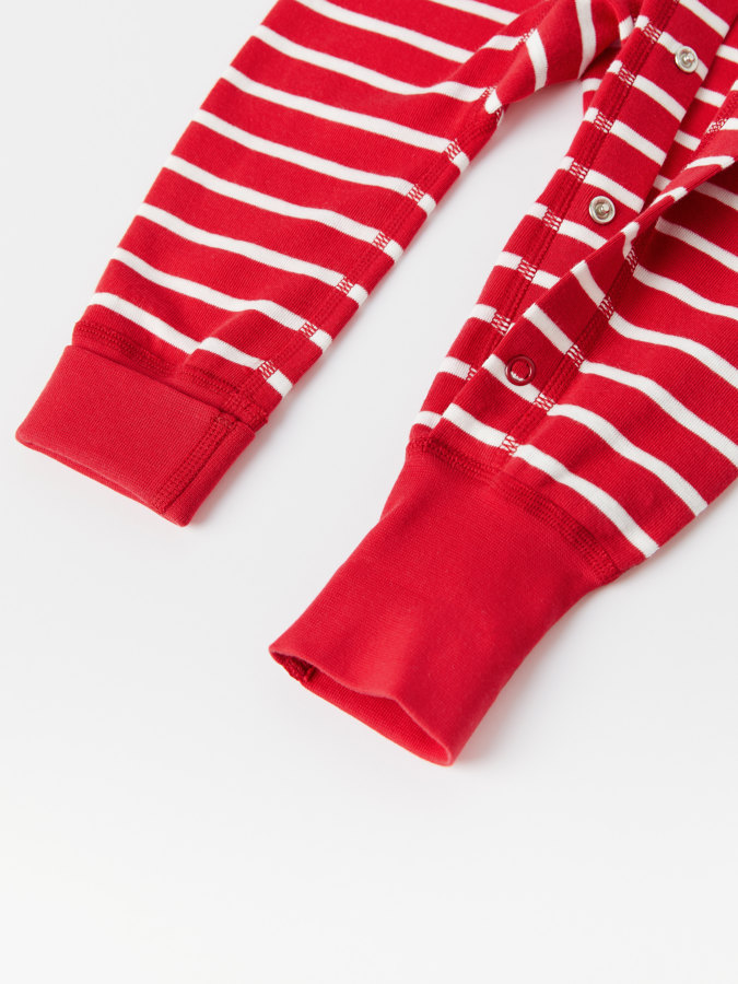 Trikåoverall randig